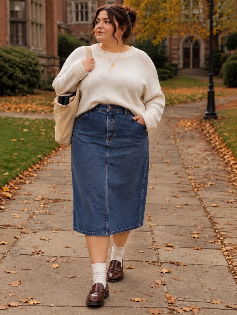 Vintage 90s Pierre Cardin Denim Midi High Waist Back Slit Blue Jean Skirt